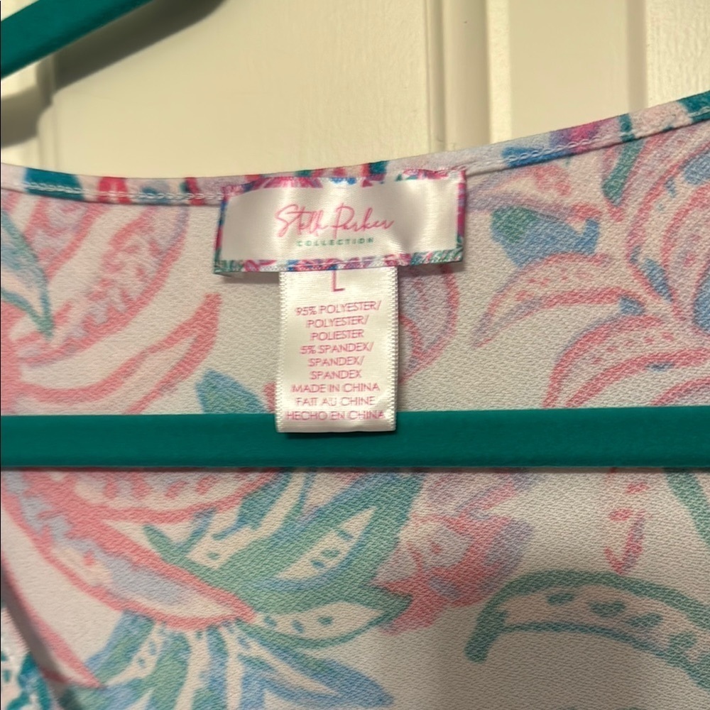Floral Jumpsuit in Pink and Green Stella Parker Collection Sz Large - Picture 2 of 8